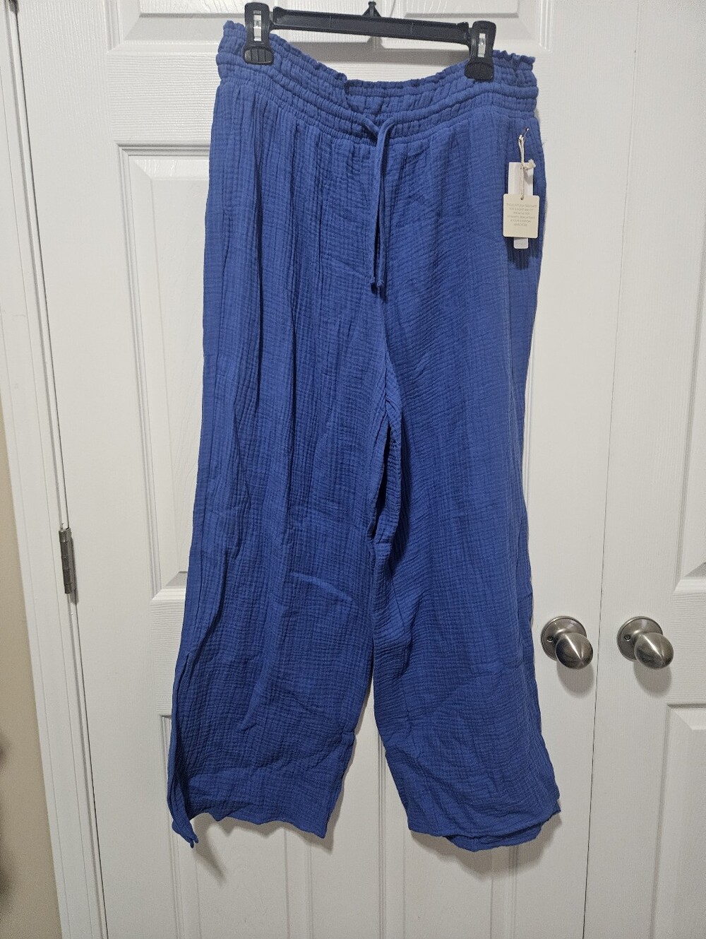 Magaschoni 100% Cotton Gauzy Pants NWT Blueberry